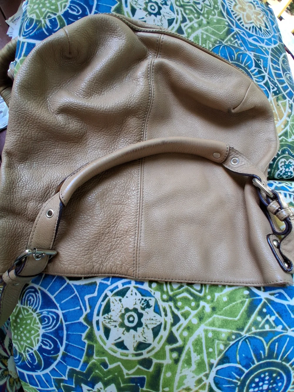 Vintage Tiganello Pebble Leather Shoulder Bag Tan